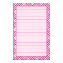 Pink Plaid Stationery Lined stationery
