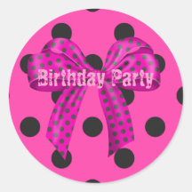 Pink Polka Dot Birthday Sticker
