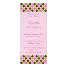 Pink Polka dot Girls Birthday Party Invitation