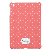 Pink polka dot pattern personalized ipad mini cases