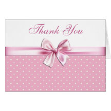 Pink Polka Dot Thank You Cards