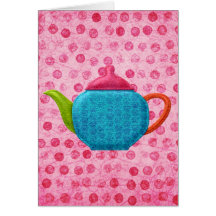 Pink Polka Dots and Teapot Cards