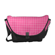 Pink polka dots girly messenger bag