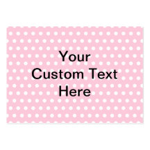 Pink Polka Dots, with Custom Black Text. Business Card Template