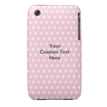 Pink Polka Dots, with Custom Black Text. iPhone 3 Case-Mate Case