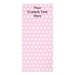 Pink Polka Dots, with Custom Black Text. Custom Rack Card
