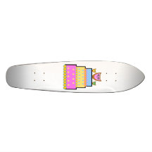 Pink polkadot owl cake skate board