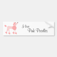 Pink Poodle Bumper Stickers