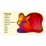 Pink Poppy Flower Butterfly - Multi Business Card Templates