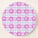 Pink Posies and Plaid Coaster