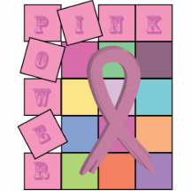 Pink Power Ribbon Breast Cancer Awareness Month gi Acrylic Cut Outs