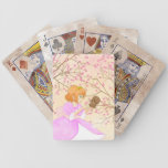 Pink Princess and squirrel with blossom playing cards