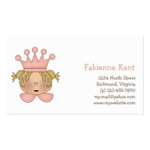 Pink Princess · Blonde Head Business Card Templates