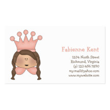 Pink Princess · Brunette Head Business Card