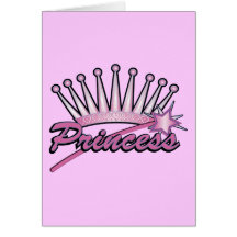 Pink Princess Crown Greeting Card
