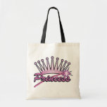 Pink Princess Crown Tote Bag