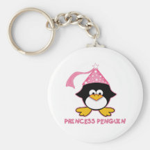 Pink Princess Penguin Key Chains