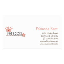 Pink Princess · Princess Wordart Business Card Templates