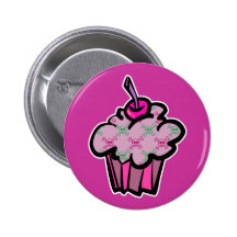 pink punk skull crossbones cupcake