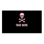 Pink punk skull crossbones customisable cards business card template