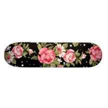 Pink Puny Peonies Skateboards