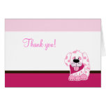 Pink Puppy Dog Folded Thank you note Greeting Card