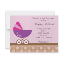 Pink & Purple Baby Shower Invitation