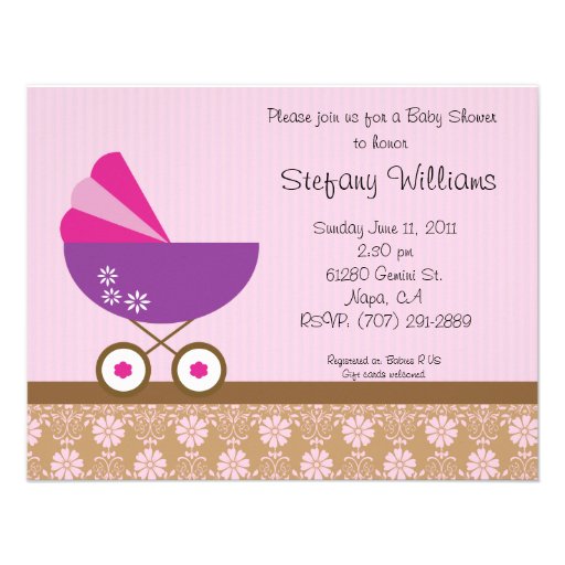 Pink & Purple Baby Shower Invitation