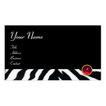 PINK,PURPLE BLACK WHITE ZEBRA FUR MONOGRAM fuchsia Business Cards