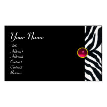 PINK,PURPLE BLACK WHITE ZEBRA FUR MONOGRAM fuchsia Business Cards
