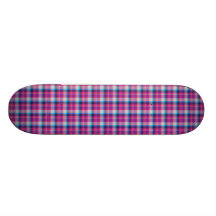 Pink Purple Blue Plaid Skate Deck