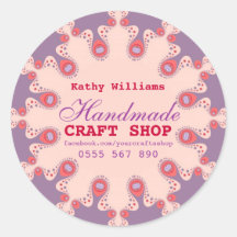 Pink Purple Pastel Crafts Product Label Sticker