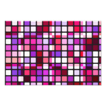 Pink purple squares photographic print