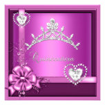 Pink Quinceanera 15th Birthday Party Silver Invites