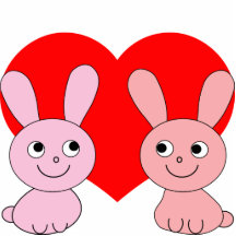 pink rabbit red heart photo cutout