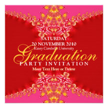 Pink & Red Digi Lace Graduation Invitation
