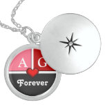 Pink & Red Forever Love Genuine Silver Locket necklaces