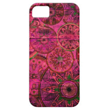 Pink retro abstract floral pattern. iPhone 5 case
