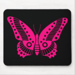 Pink Retro Butterfly Mousepad