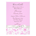 Pink Retro Floral Invitation