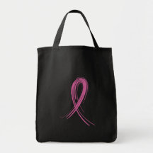 Pink Ribbon 2 Breast Cancer Canvas Bag