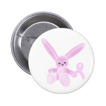 Pink Ribbon Bunny buttons