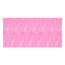 Pink Ribbon Customized Photo Card