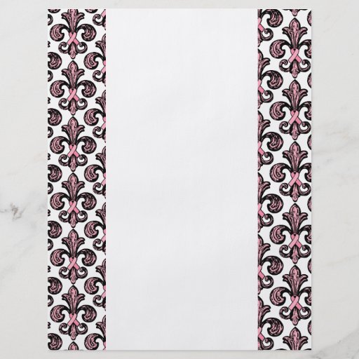 Pink Ribbon Fleur de lis Custom Flyer