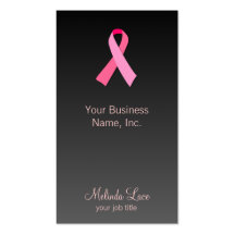 Pink Ribbon Gradient Background Business Cards
