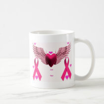 Pink Ribbon Hearts mugs