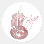 Pink Ribbon - Hope Candle Stickers
