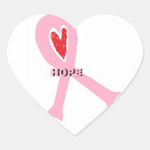 Pink Ribbon  Hope For A Cure Stickers