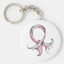 Pink Ribbon Keychain