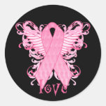 Pink Ribbon Love Round Sticker